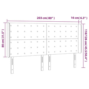 Testiera ad Orecchio Tortora 203x16x118/128 cm in Tessuto cod mxl 47825