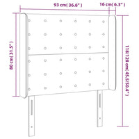 Testiera ad Orecchio Grigio Chiaro 93x16x118/128 cm in Velluto cod mxl 51080