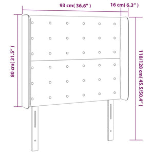 Testiera ad Orecchio Grigio Chiaro 93x16x118/128 cm in Velluto cod mxl 51080