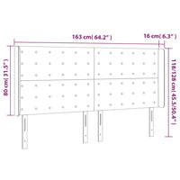 Testiera ad Orecchio Grigio Chiaro 163x16x118/128 cm in Velluto 3120068