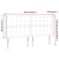 Testiera ad Orecchio Blu Scuro 163x16x118/128 cm in Velluto 3120072