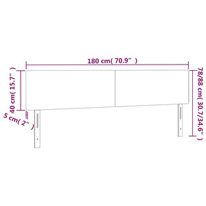 Testiera a LED Marrone Scuro 180x5x78/88 cm in Tessuto 3121349