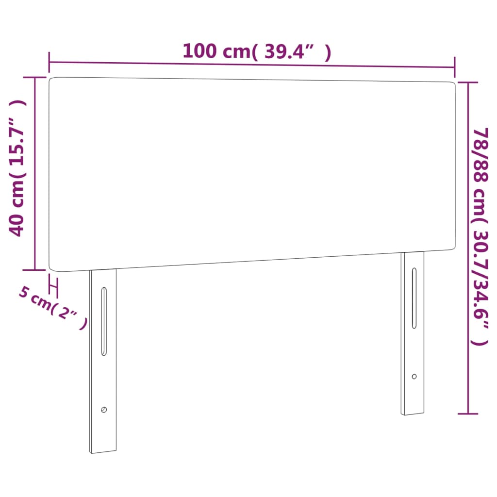 Testiera a LED Grigio Chiaro 100x5x78/88 cm in Velluto cod mxl 46511