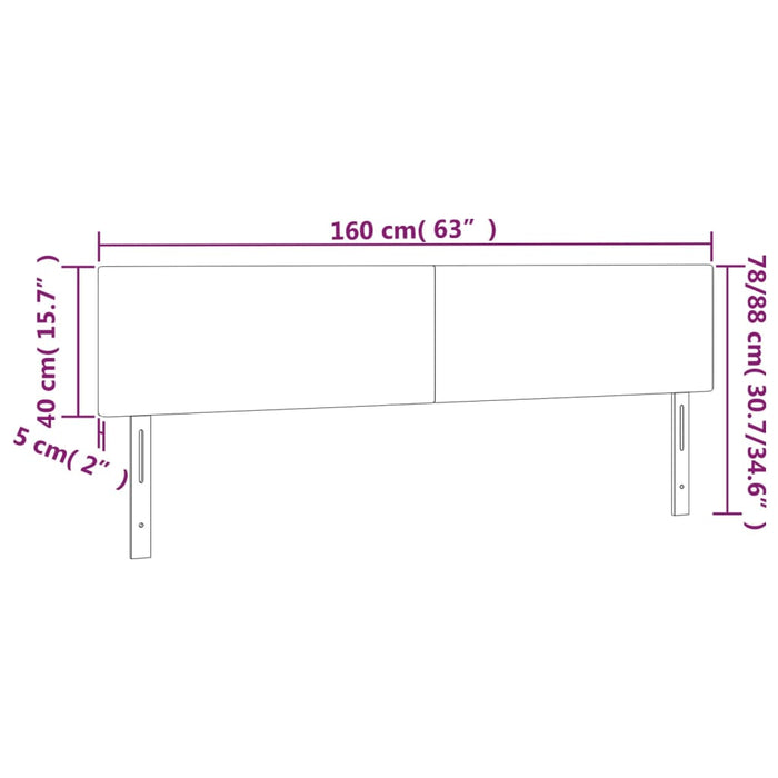 Testiera a LED Grigio Scuro 160x5x78/88 cm in Velluto cod mxl 52171