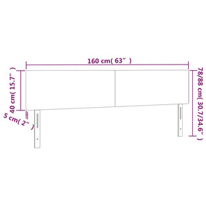 Testiera a LED Verde Scuro 160x5x78/88 cm in Velluto cod mxl 47716