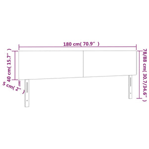 Testiera a LED Verde Scuro 180x5x78/88 cm in Velluto 3121395