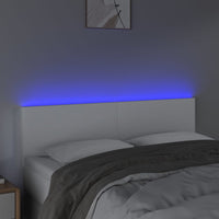 Testiera Bianca a LED 144x5x78/88 cm in Similpelle cod mxl 53362