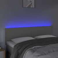 Testiera a LED Grigio 144x5x78/88 cm in Similpelle 3121426