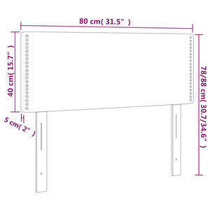 Testiera a LED Grigio Scuro 80x5x78/88 cm in Velluto cod mxl 51978