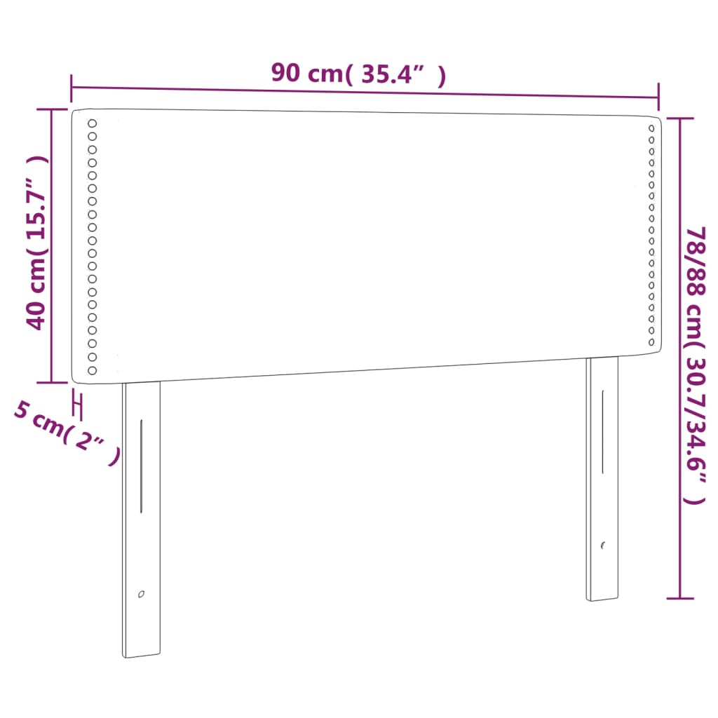 Testiera a LED Blu scuro 90x5x78/88 cm in Tessuto 3121512