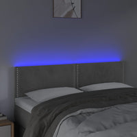 Testiera a LED Grigio Chiaro 144x5x78/88 cm in Velluto cod mxl 49559