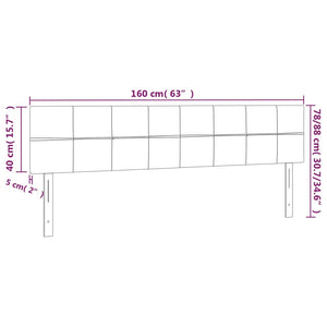 Testiera a LED Grigio Scuro 160x5x78/88 cm in Tessuto cod mxl 51097