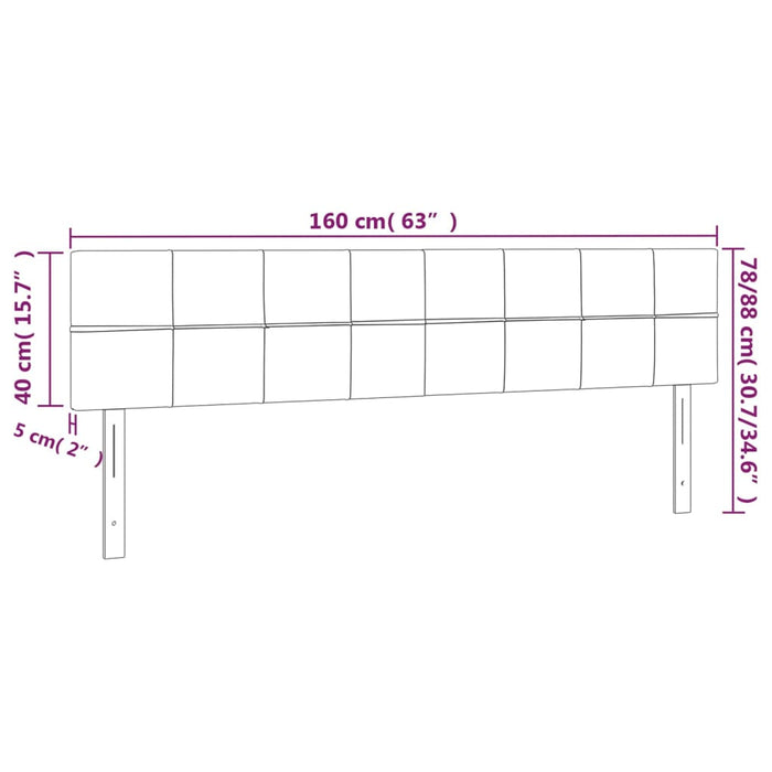 Testiera a LED Grigio Scuro 160x5x78/88 cm in Tessuto cod mxl 51097