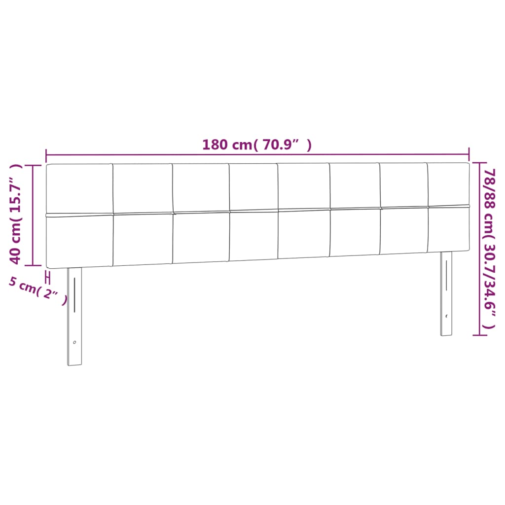 Testiera a LED Marrone Scuro 180x5x78/88 cm in Tessuto cod mxl 52507