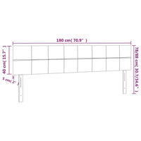 Testiera a LED Tortora 180x5x78/88 cm in Tessuto 3121630