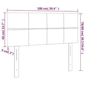 Testiera a LED Nera 100x5x78/88 cm in Velluto 3121656