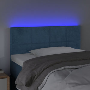 Testiera a LED Blu Scuro 100x5x78/88 cm in Velluto 3121658