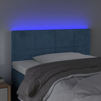 Testiera a LED Blu Scuro 100x5x78/88 cm in Velluto cod mxl 48403