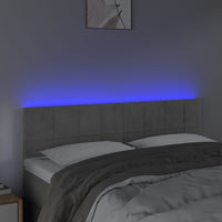 Testiera a LED Grigio Chiaro 144x5x78/88 cm in Velluto cod mxl 48871