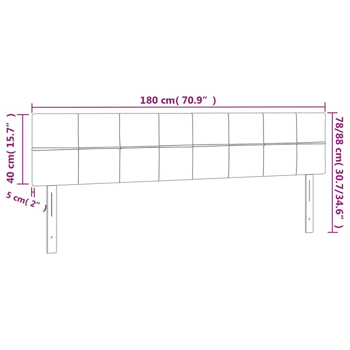 Testiera a LED Blu Scuro 180x5x78/88 cm in Velluto 3121676