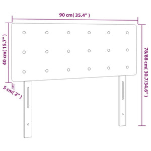 Testiera Bianca a LED 90x5x78/88 cm in Similpelle 3121691