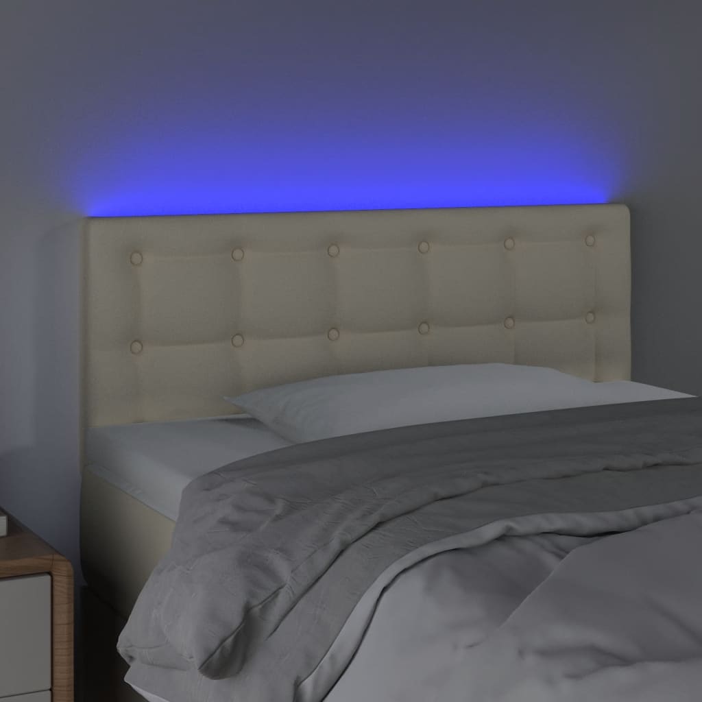 Testiera Crema a LED 100x5x78/88 cm in Similpelle 3121698