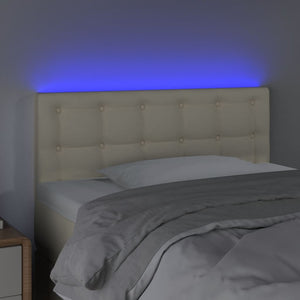 Testiera Crema a LED 100x5x78/88 cm in Similpelle 3121698