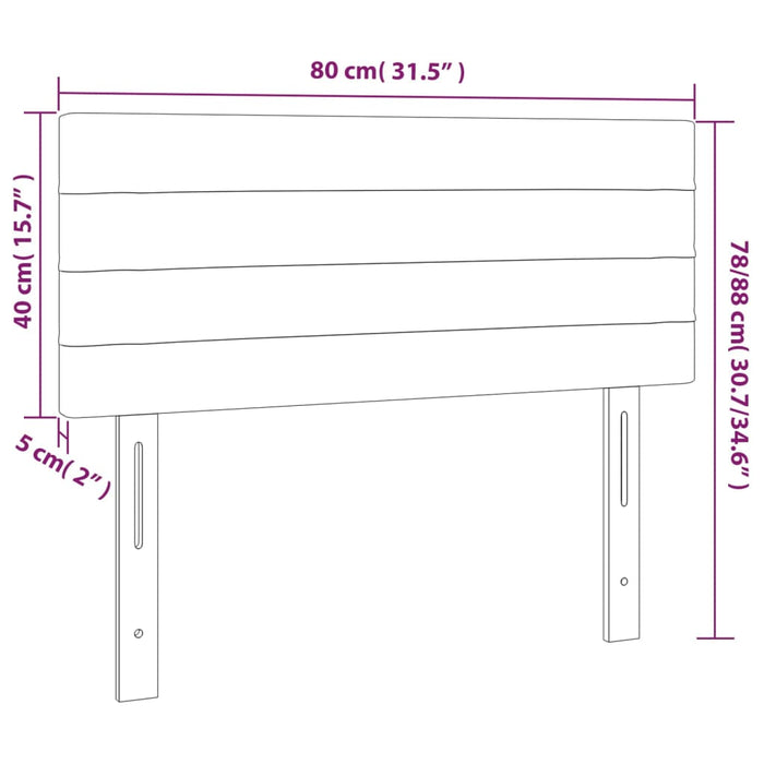 Testiera a LED Grigio Scuro 80x5x78/88 cm in Tessuto cod mxl 52995