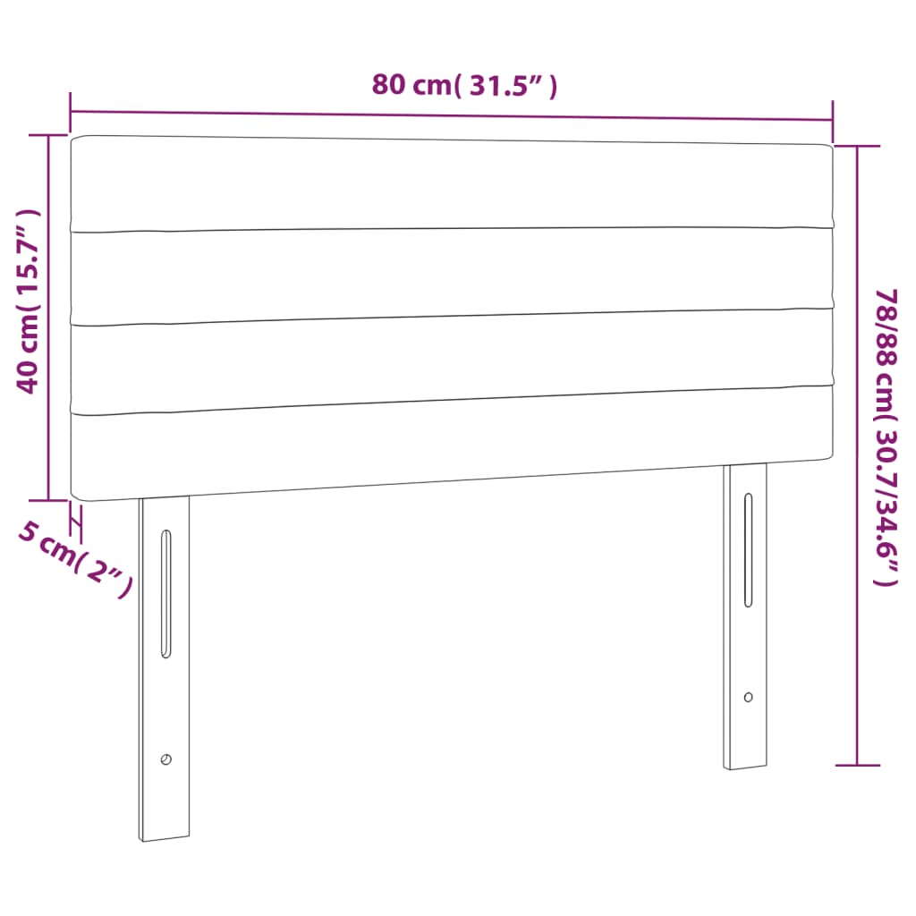 Testiera a LED Blu 80x5x78/88 cm in Tessuto 3121732