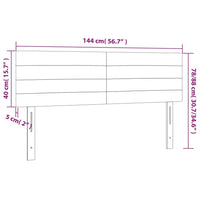 Testiera a LED Tortora 144x5x78/88 cm in Tessuto 3121754