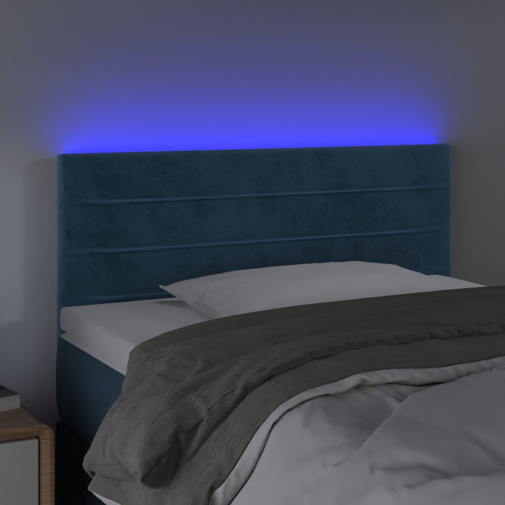 Testiera a LED Blu Scuro 80x5x78/88 cm in Velluto 3121786