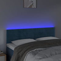 Testiera a LED Blu Scuro 144x5x78/88 cm in Velluto cod mxl 50284