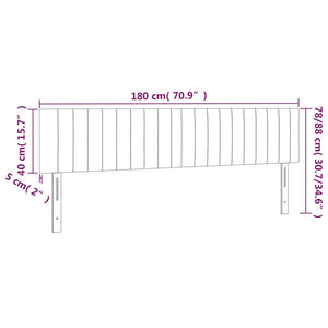 Testiera a LED Grigio Scuro 180x5x78/88 cm in Tessuto cod mxl 50256