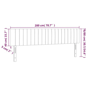 Testiera a LED Marrone Scuro 200x5x78/88 cm in Tessuto cod mxl 46692