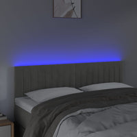 Testiera a LED Grigio Chiaro 144x5x78/88 cm in Velluto 3121898