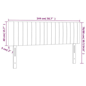 Testiera a LED Grigio Scuro 144x5x78/88 cm in Velluto cod mxl 47749