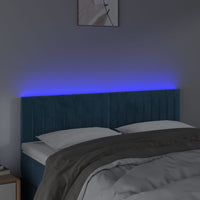 Testiera a LED Blu Scuro 144x5x78/88 cm in Velluto cod mxl 47944