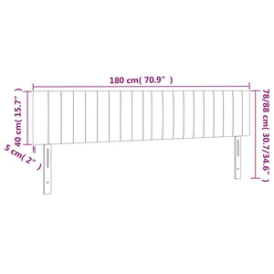 Testiera a LED Blu Scuro 180x5x78/88 cm in Velluto 3121914