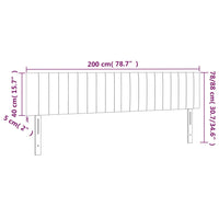 Testiera a LED Grigio Scuro 200x5x78/88 cm in Velluto cod mxl 47252