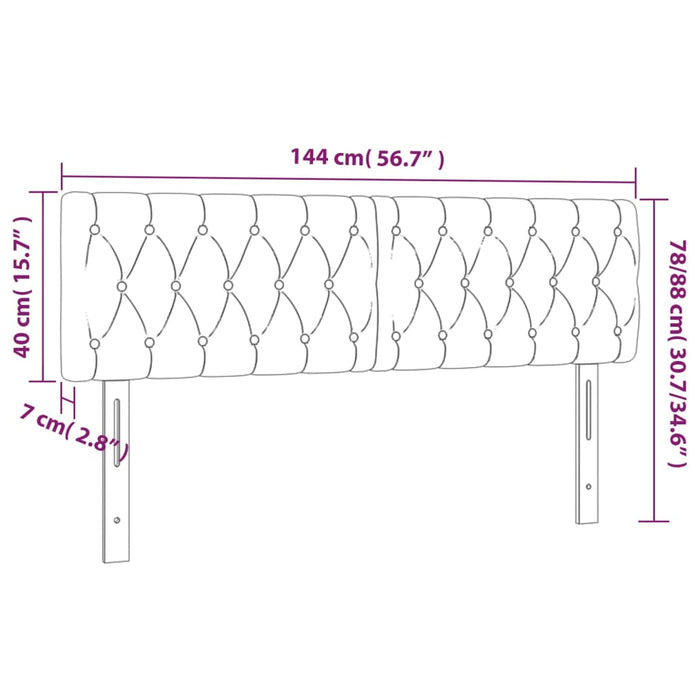 Testiera a LED Marrone Scuro 144x7x78/88 cm in Tessuto cod mxl 47963