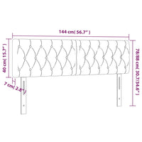 Testiera a LED Tortora 144x7x78/88 cm in Tessuto