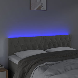 Testiera a LED Grigio Chiaro 144x7x78/88 cm in Velluto 3121996