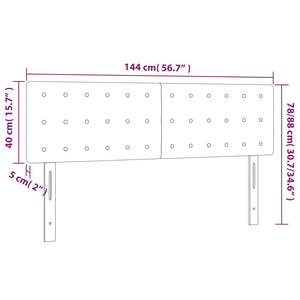 Testiera a LED Grigio Scuro 144x5x78/88 cm in Tessuto cod mxl 48937