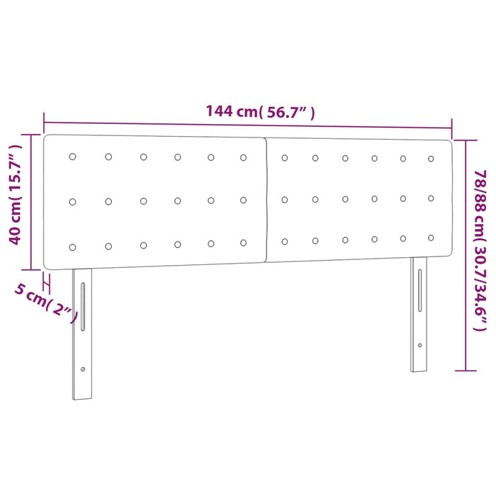 Testiera a LED Tortora 144x5x78/88 cm in Tessuto cod mxl 48324