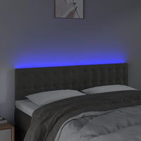 Testiera a LED Grigio Scuro 144x5x78/88 cm in Velluto cod mxl 51302