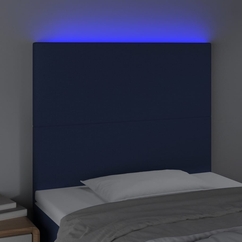 Testiera a LED Blu 100x5x118/128 cm in Tessuto 3122140