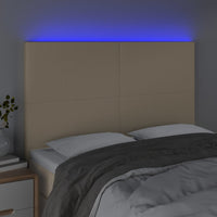 Testiera a LED Crema 144x5x118/128 cm in Tessuto cod mxl 48816