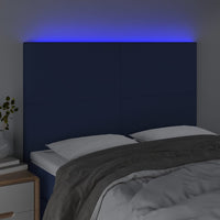 Testiera a LED Blu 144x5x118/128 cm in Tessuto 3122148