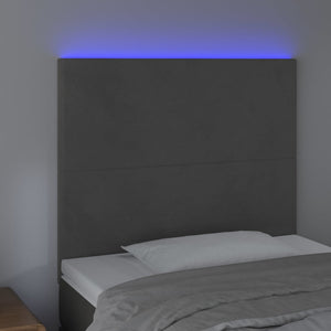 Testiera a LED Grigio Scuro 80x5x118/128 cm in Velluto 3122175