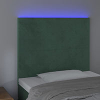 Testiera a LED verde Scuro 80x5x118/128 cm in Velluto cod mxl 47715